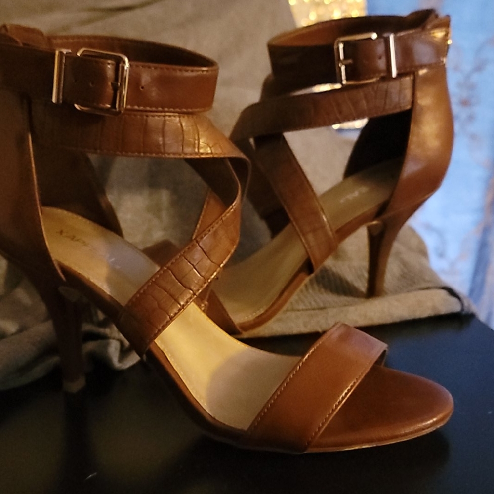 Brown short heels
